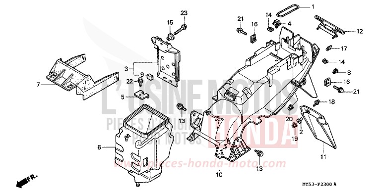 KOTFLUEGEL, HINTEN von CB1300 Super Bold'or ABS SCHWARZ (NH1) von 1994